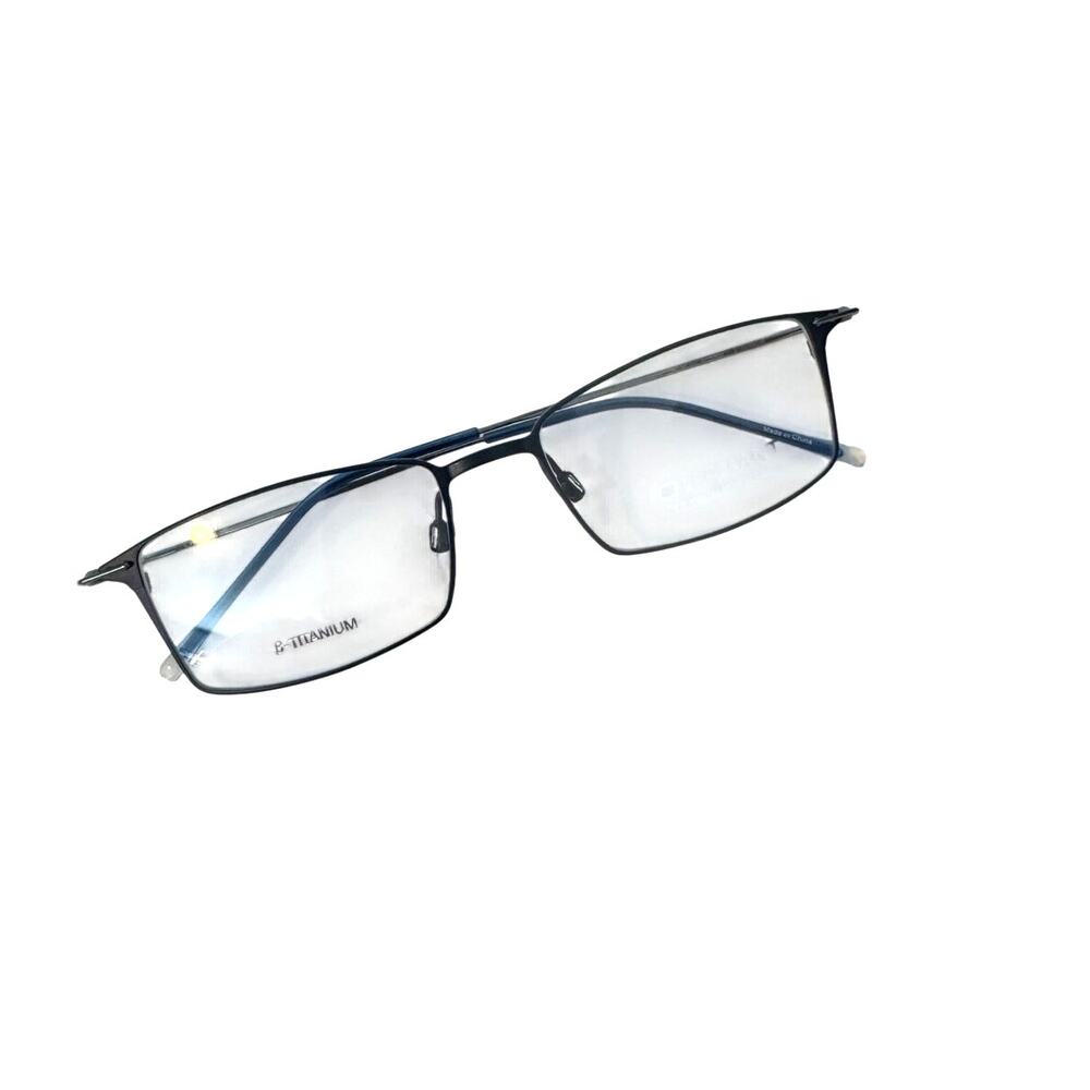 NEW Charmant Pure Titanium TI16707 Blue rectangular Eyeglasses